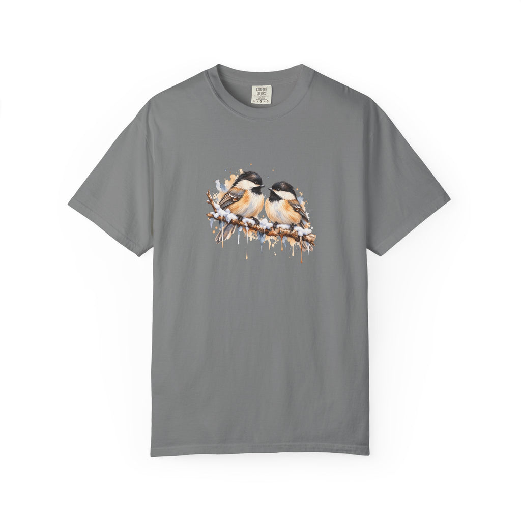 Watercolor Chickadee Birds T-Shirt | Comfort Colors 1717