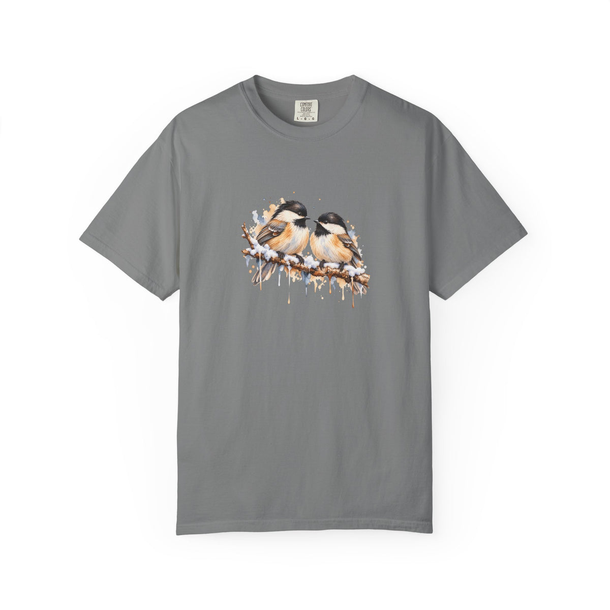 Watercolor Chickadee Birds T-Shirt | Comfort Colors 1717