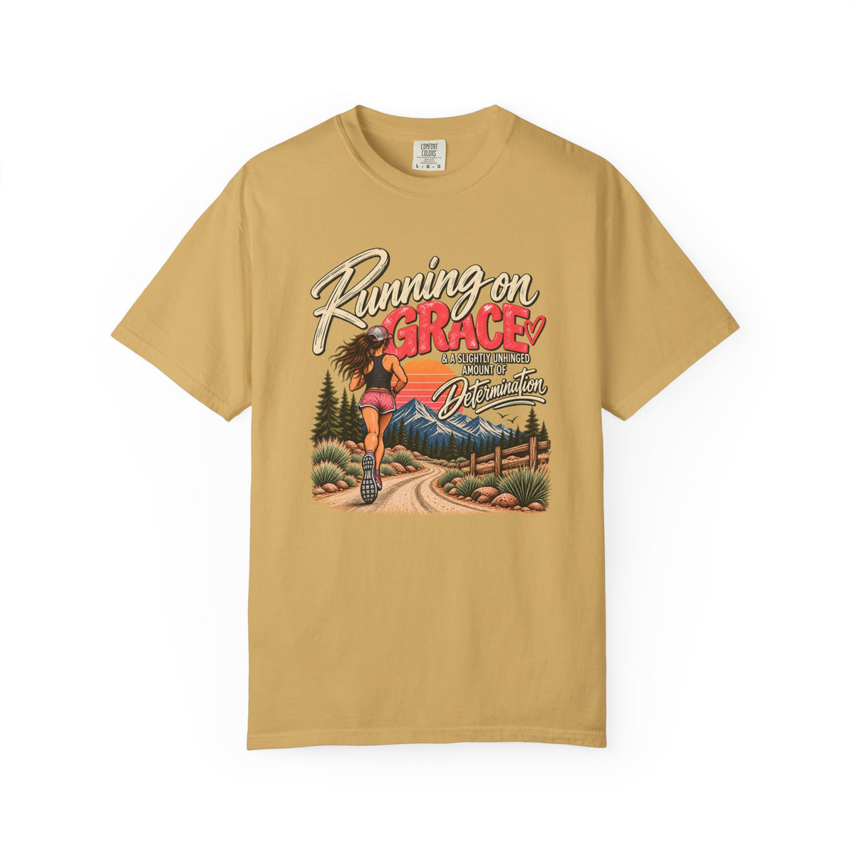 Running on Grace T-Shirt | Funny Faith & Running Graphic Tee