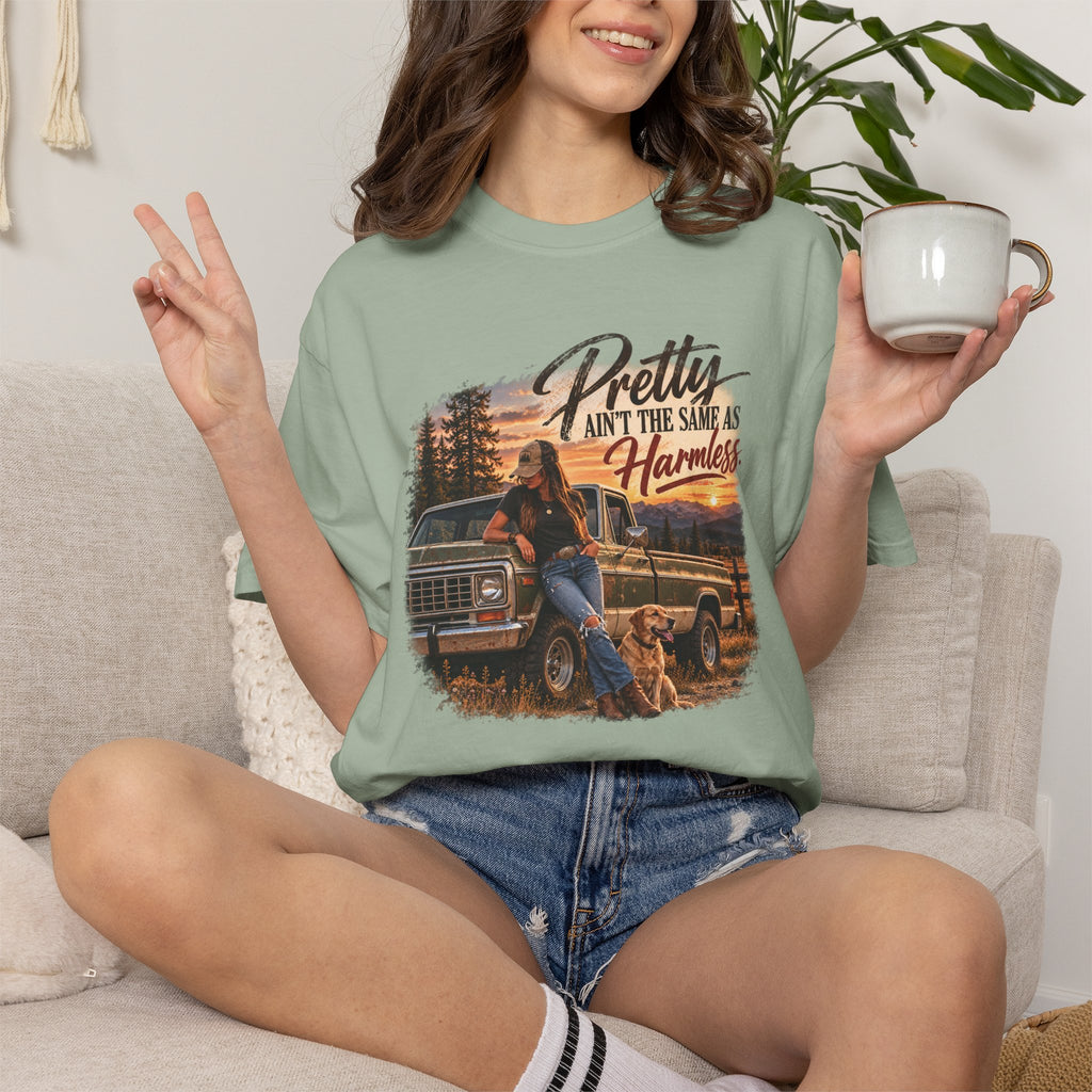 Pretty Ain't the Same as Harmless T-Shirt | Vintage Western Graphic Tee | Comfort Colors 1717