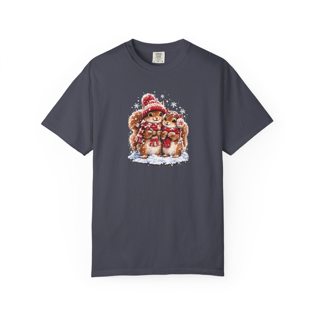 Winter Squirrels T-Shirt | Cute Woodland Graphic Tee | Comfort Colors 1717