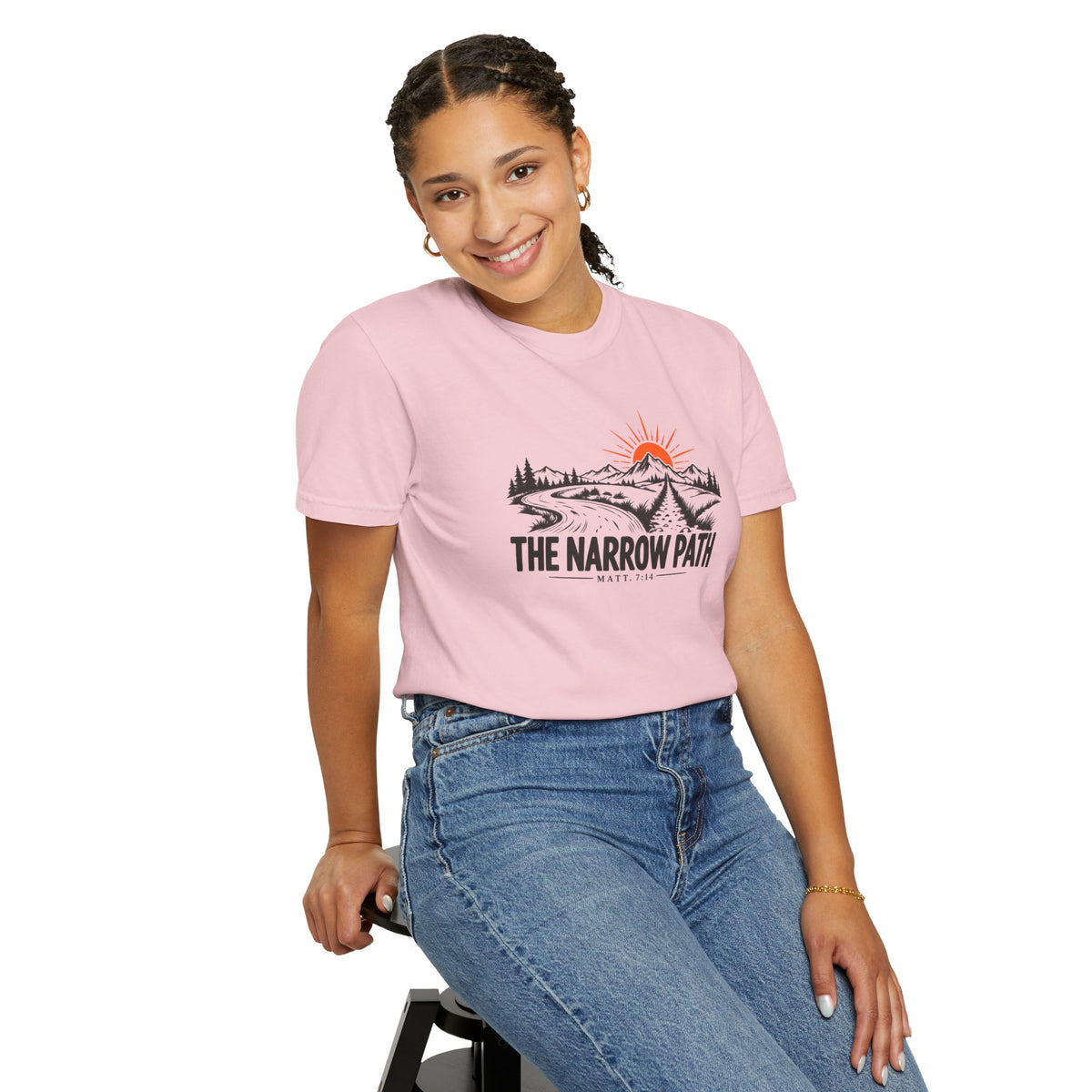 The Narrow Path Comfort Colors® T-Shirt | Faith & Outdoor Graphic Tee