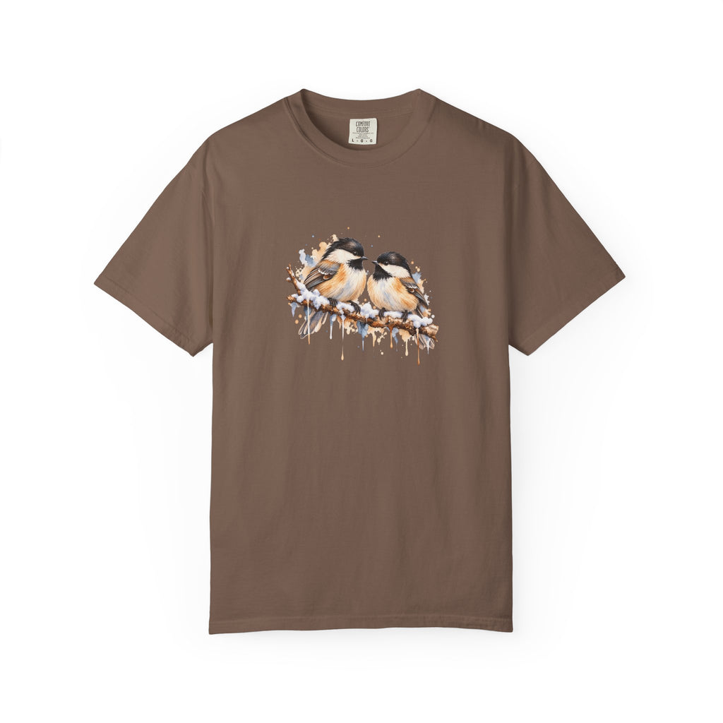 Watercolor Chickadee Birds T-Shirt | Comfort Colors 1717