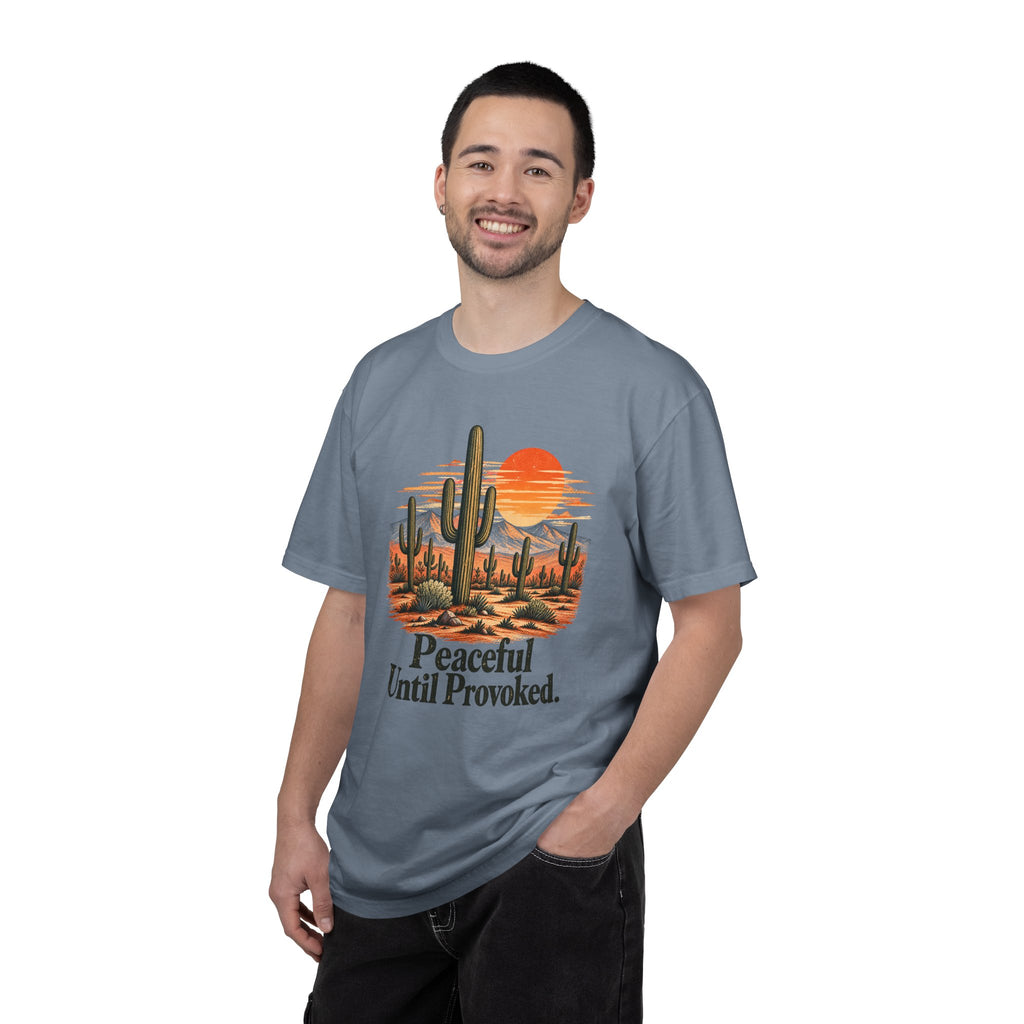 Peaceful Until Provoked | Vintage Desert Cactus Graphic Tee