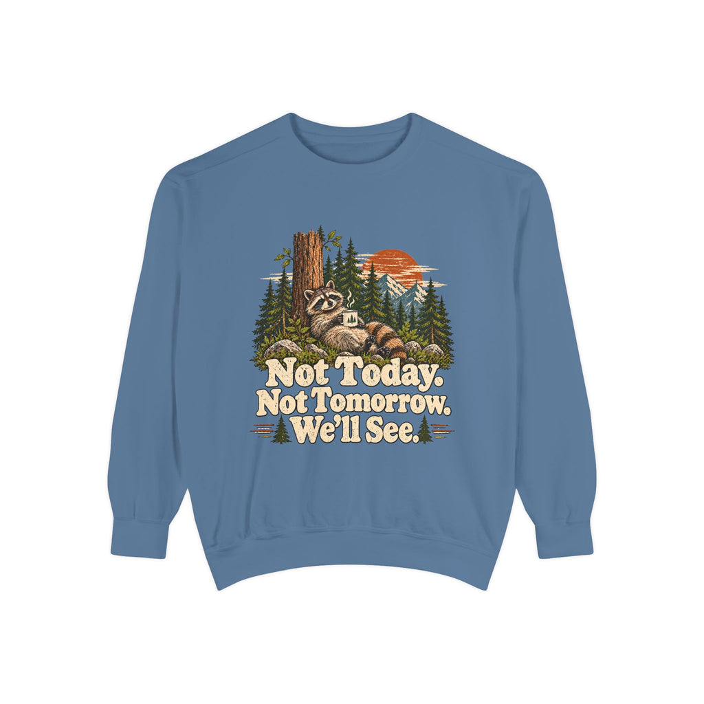 Not Today. Not Tomorrow. We'll See. | Funny Raccoon Sweatshirt