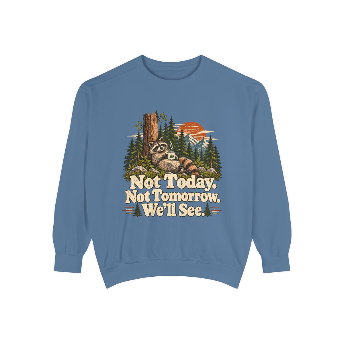 Not Today. Not Tomorrow. We'll See. | Funny Raccoon Sweatshirt