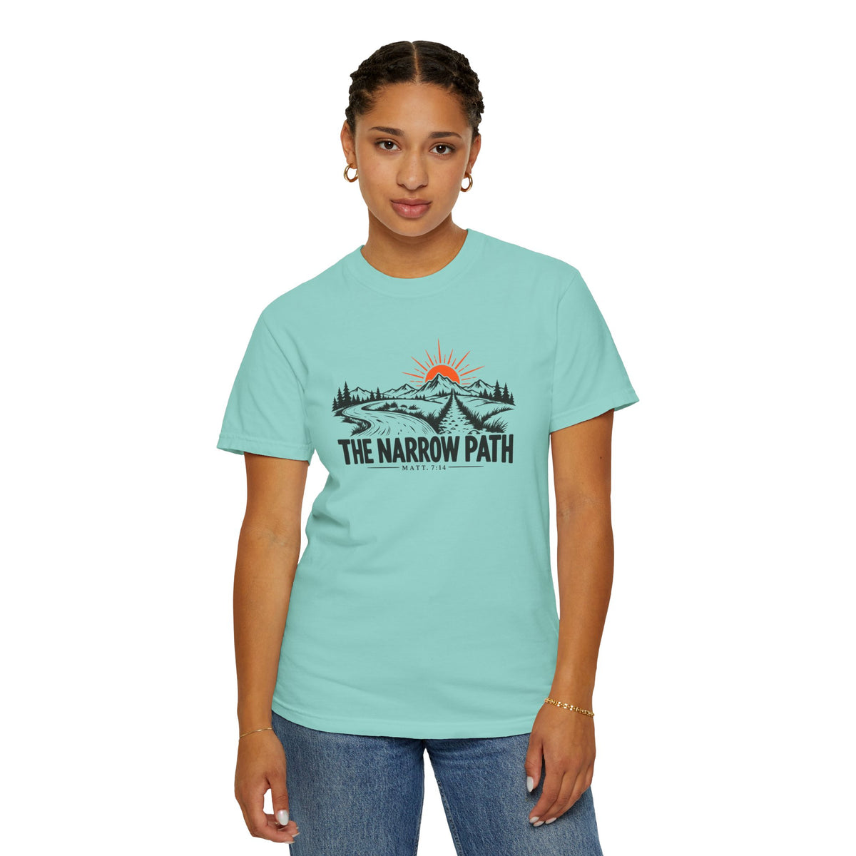 The Narrow Path Comfort Colors® T-Shirt | Faith & Outdoor Graphic Tee