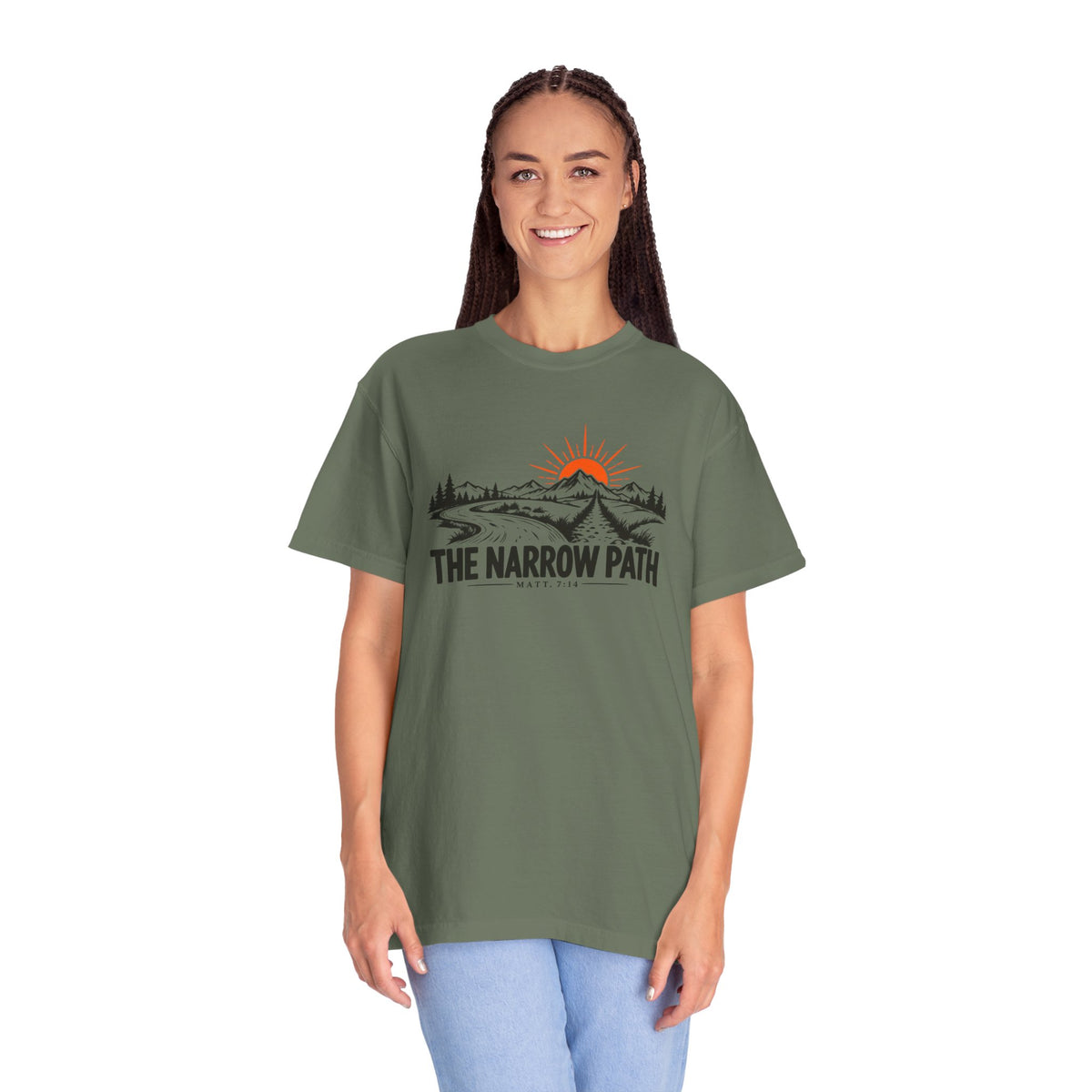The Narrow Path Comfort Colors® T-Shirt | Faith & Outdoor Graphic Tee
