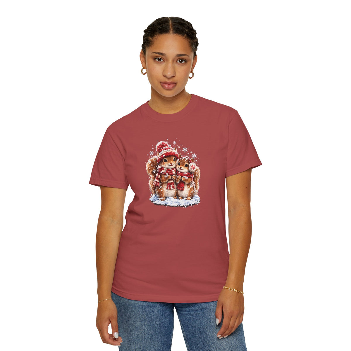 Winter Squirrels T-Shirt | Cute Woodland Graphic Tee | Comfort Colors 1717