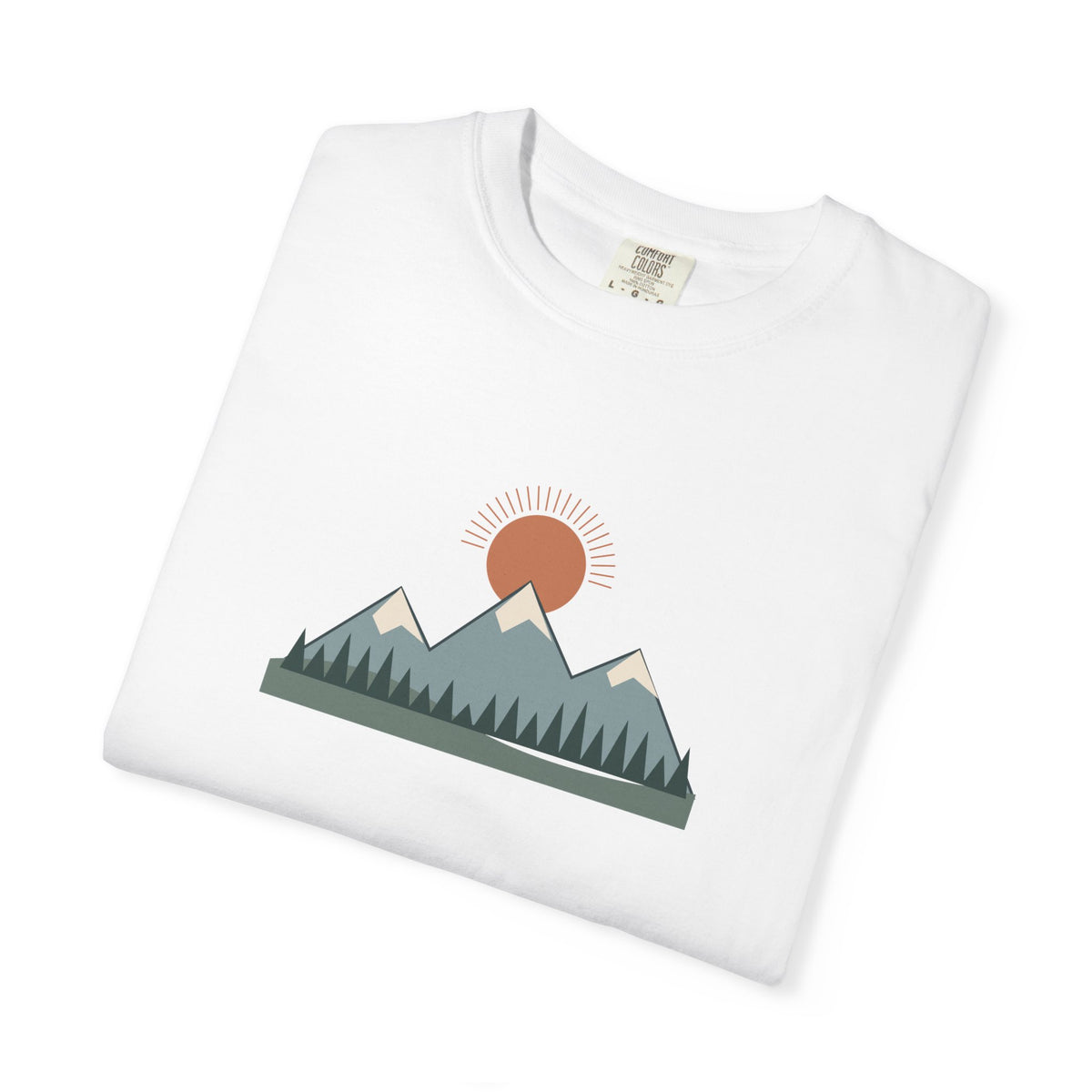 Vintage Mountain Sunset T-Shirt | Minimalist Nature Graphic Tee | Comfort Colors 1717