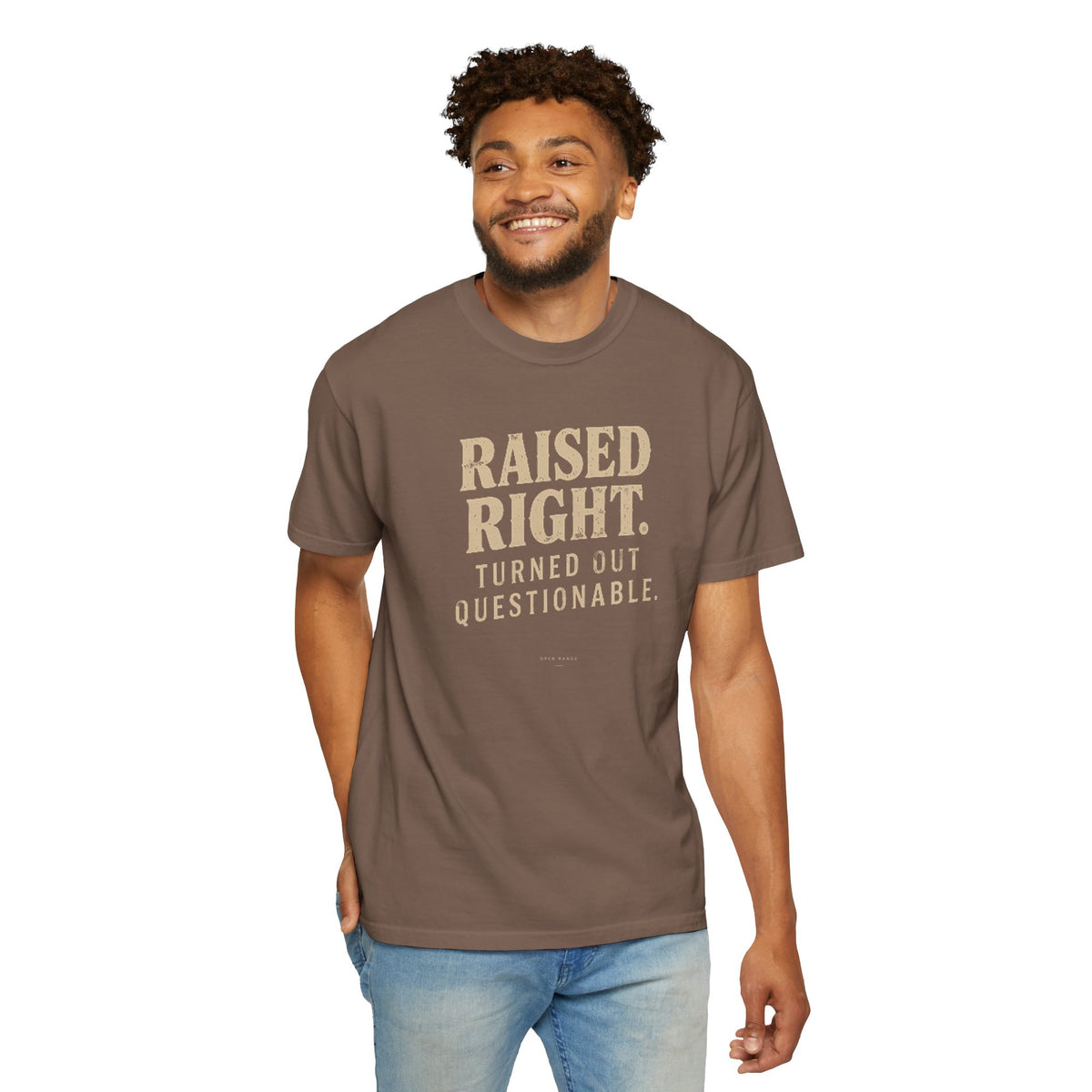 Raised Right Turned Out Questionable T-Shirt | Funny Graphic Tee | Comfort Colors 1717