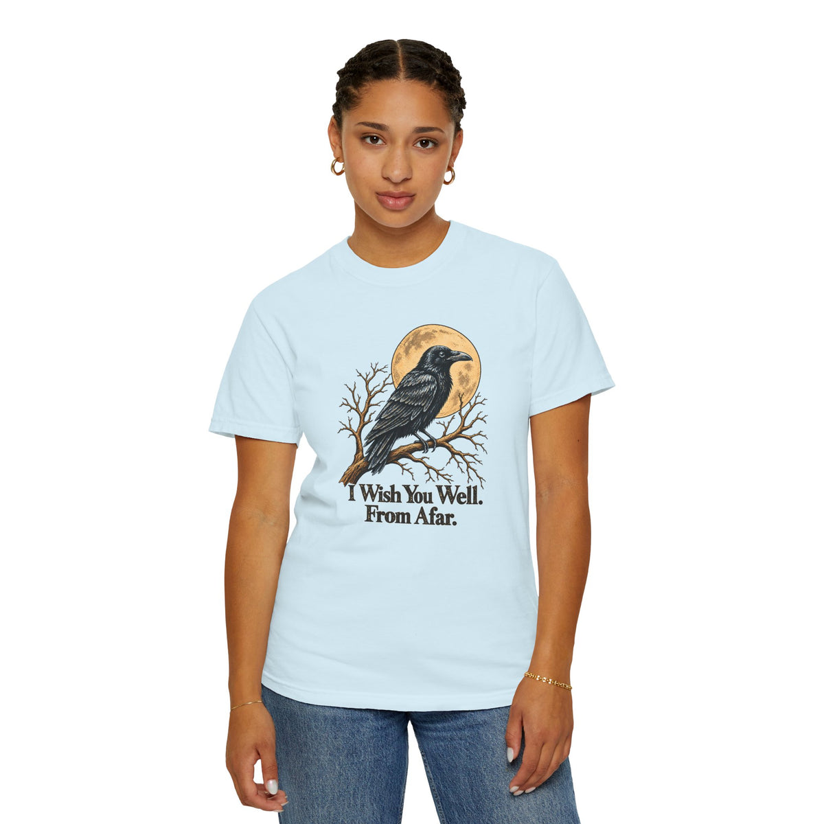 I Wish You Well From Afar T-Shirt | Vintage Raven Graphic Tee | Comfort Colors 1717