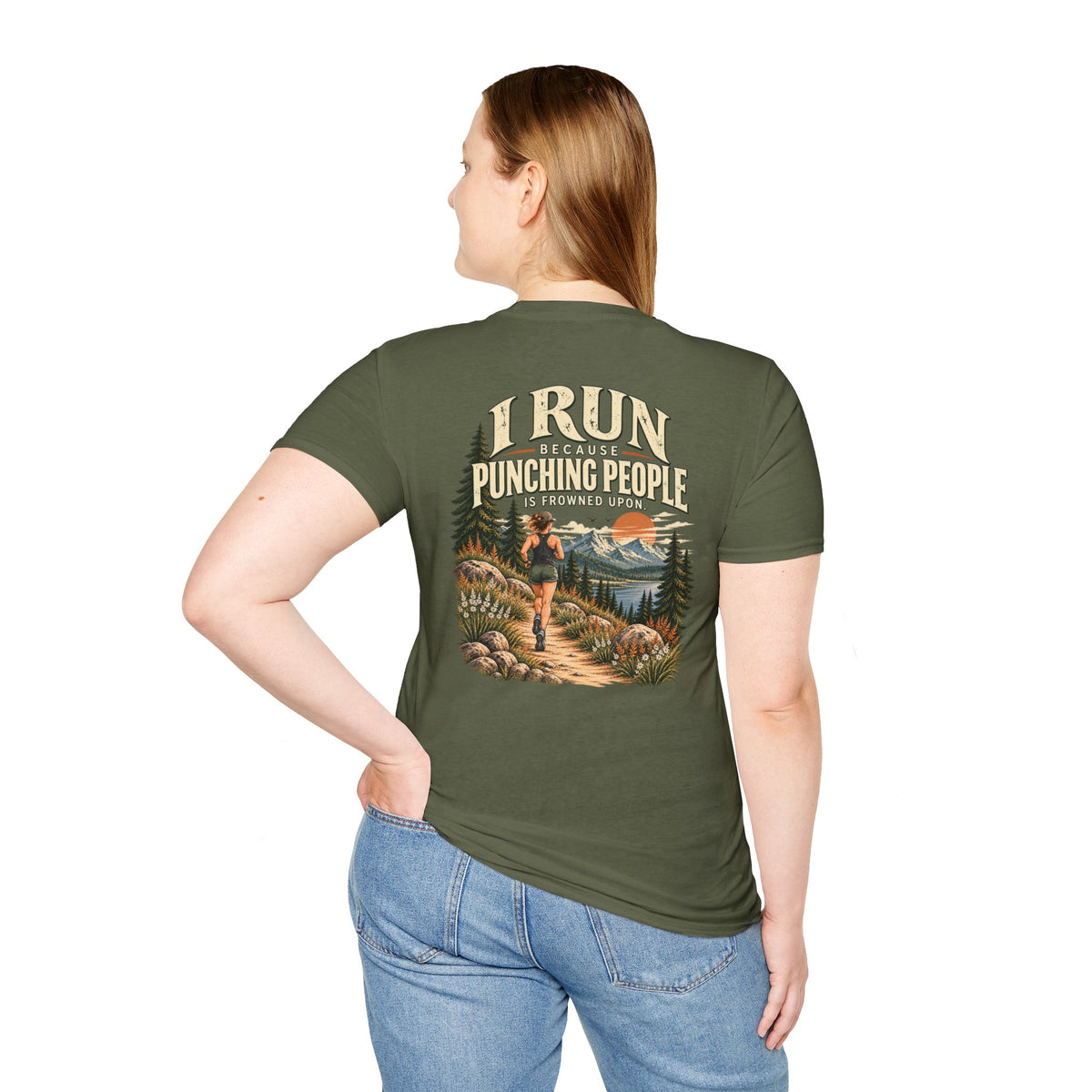I Run Because Punching People Is Frowned Upon | Funny Running T-Shirt