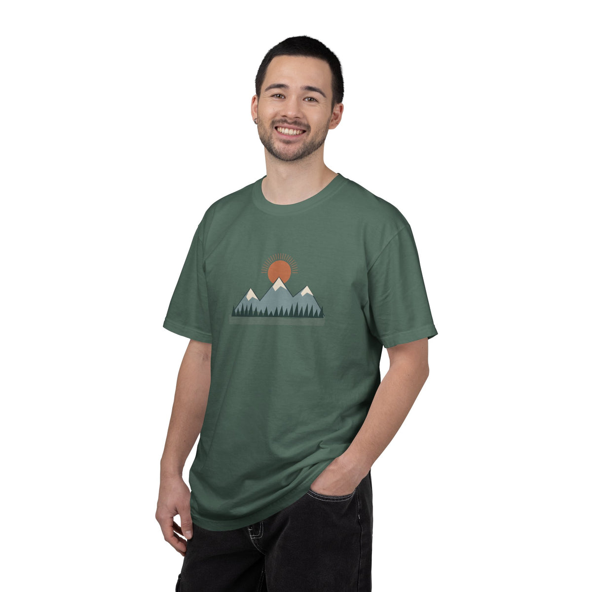 Vintage Mountain Sunset T-Shirt | Minimalist Nature Graphic Tee | Comfort Colors 1717