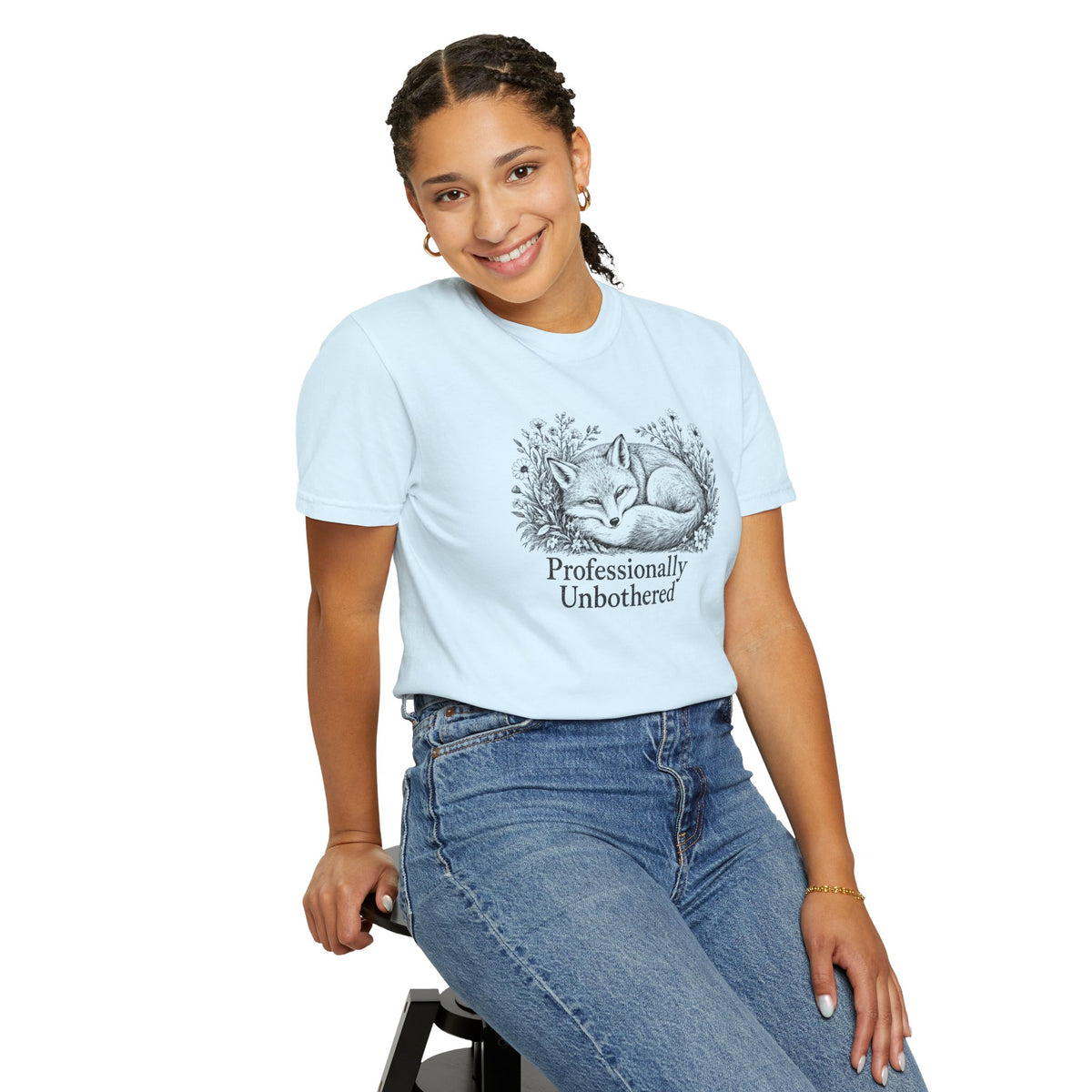 Professionally Unbothered T-Shirt | Vintage Fox Graphic Tee | Comfort Colors 1717