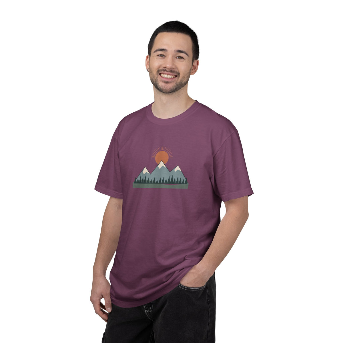 Vintage Mountain Sunset T-Shirt | Minimalist Nature Graphic Tee | Comfort Colors 1717