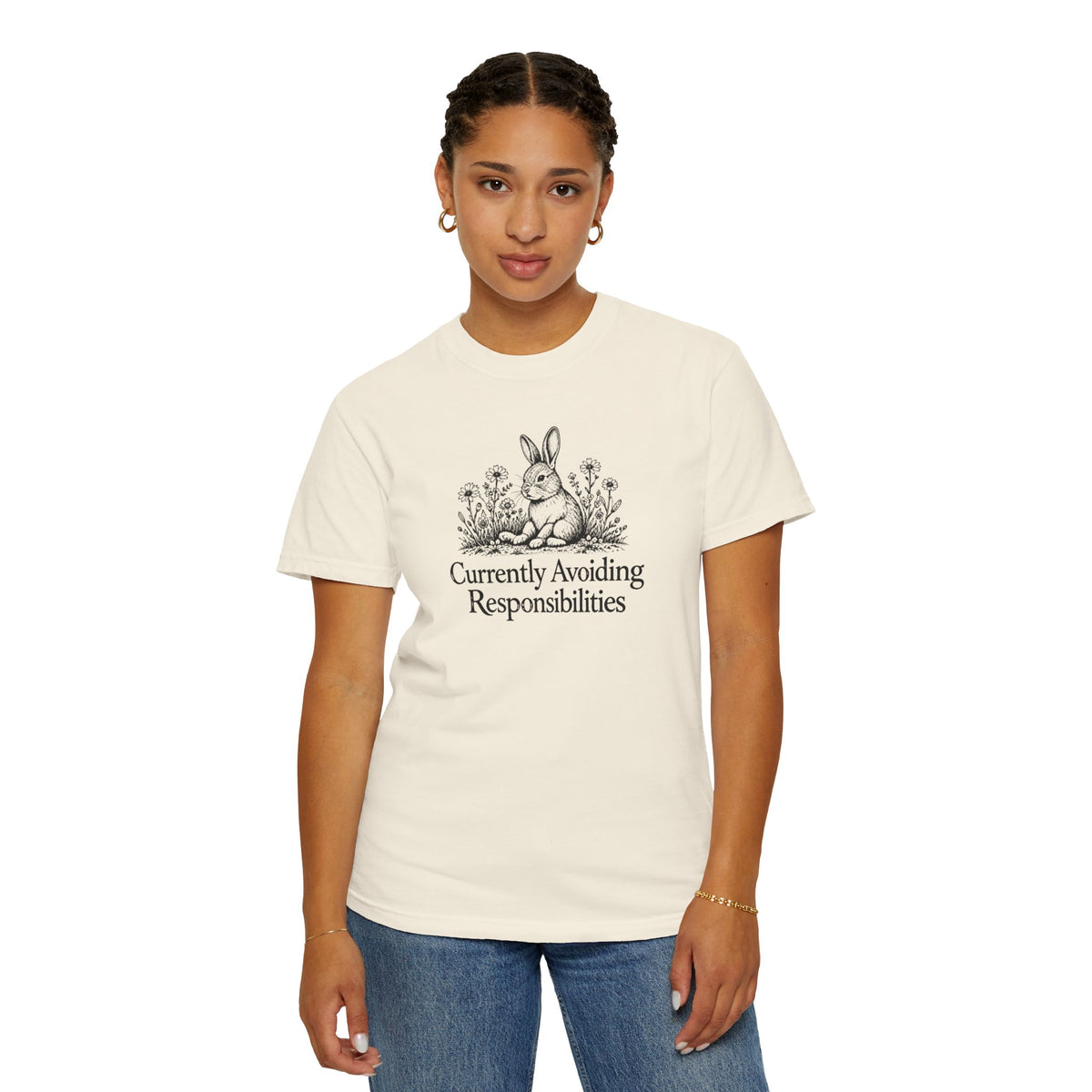 Currently Avoiding Responsibilities | Vintage Bunny Graphic Tee