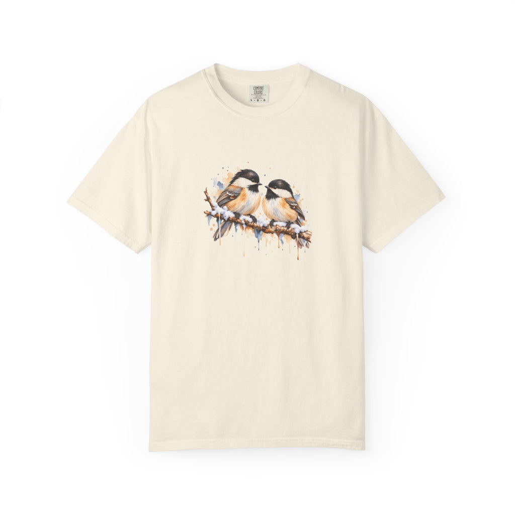 Watercolor Chickadee Birds T-Shirt | Comfort Colors 1717
