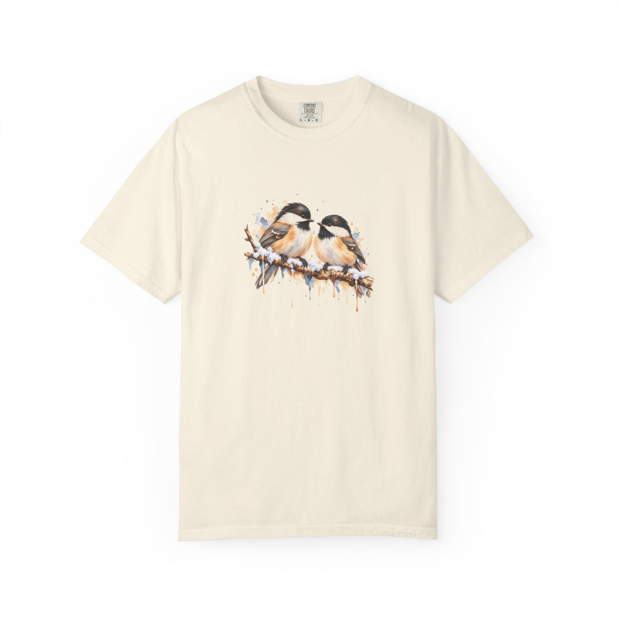 Watercolor Chickadee Birds T-Shirt | Comfort Colors 1717