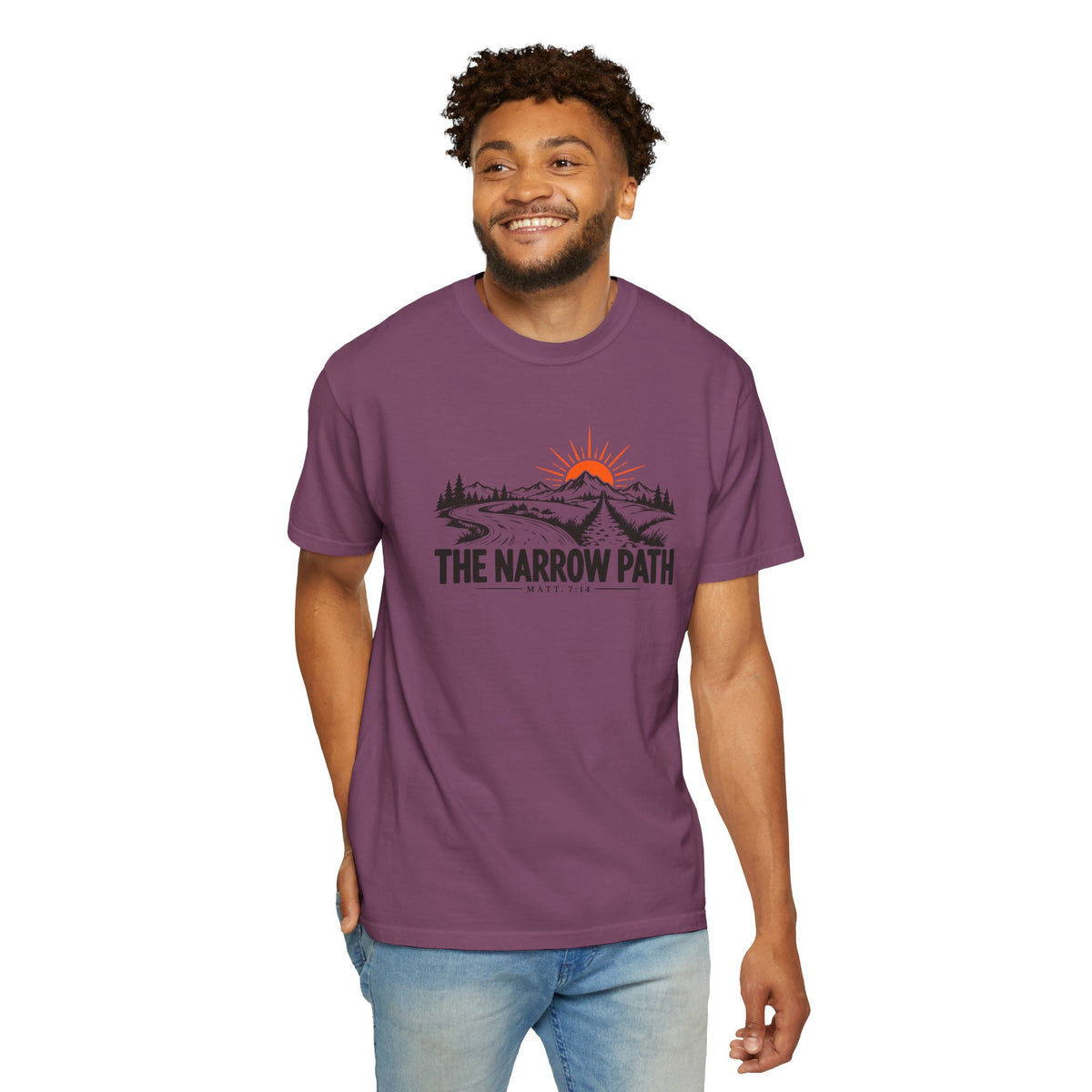 The Narrow Path Comfort Colors® T-Shirt | Faith & Outdoor Graphic Tee