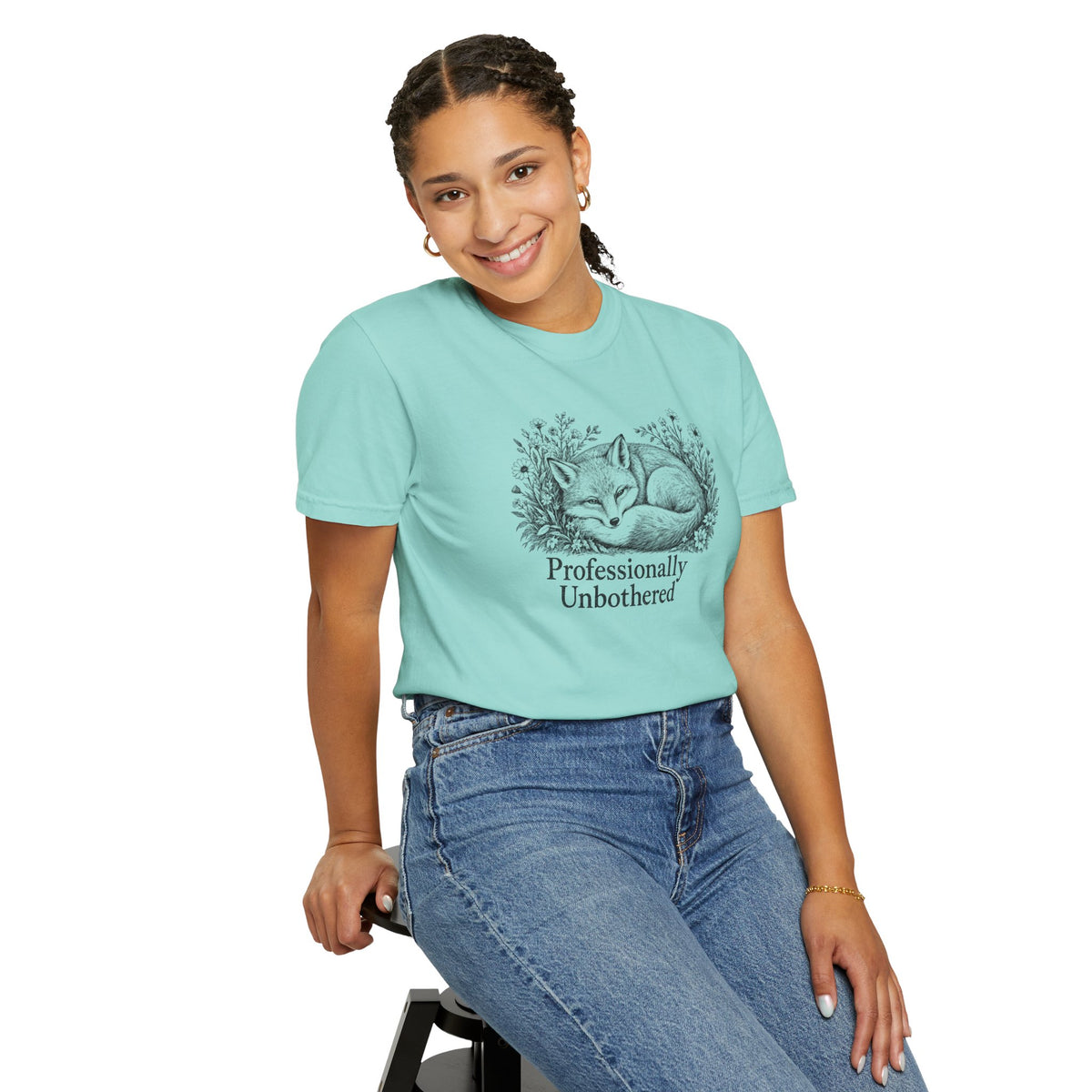 Professionally Unbothered T-Shirt | Vintage Fox Graphic Tee | Comfort Colors 1717