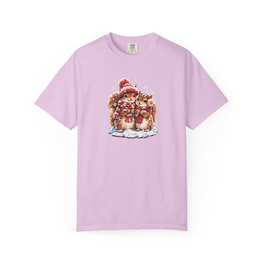 Winter Squirrels T-Shirt | Cute Woodland Graphic Tee | Comfort Colors 1717