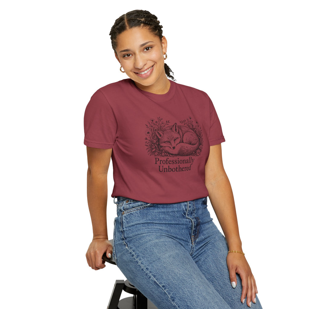 Professionally Unbothered T-Shirt | Vintage Fox Graphic Tee | Comfort Colors 1717