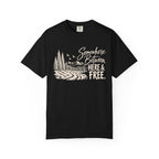 Somewhere Between Here & Free T-Shirt — Western Adventure Graphic Tee