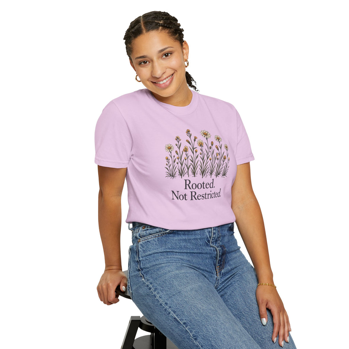 Rooted Not Restricted T-Shirt | Vintage Wildflower Graphic Tee | Comfort Colors 1717