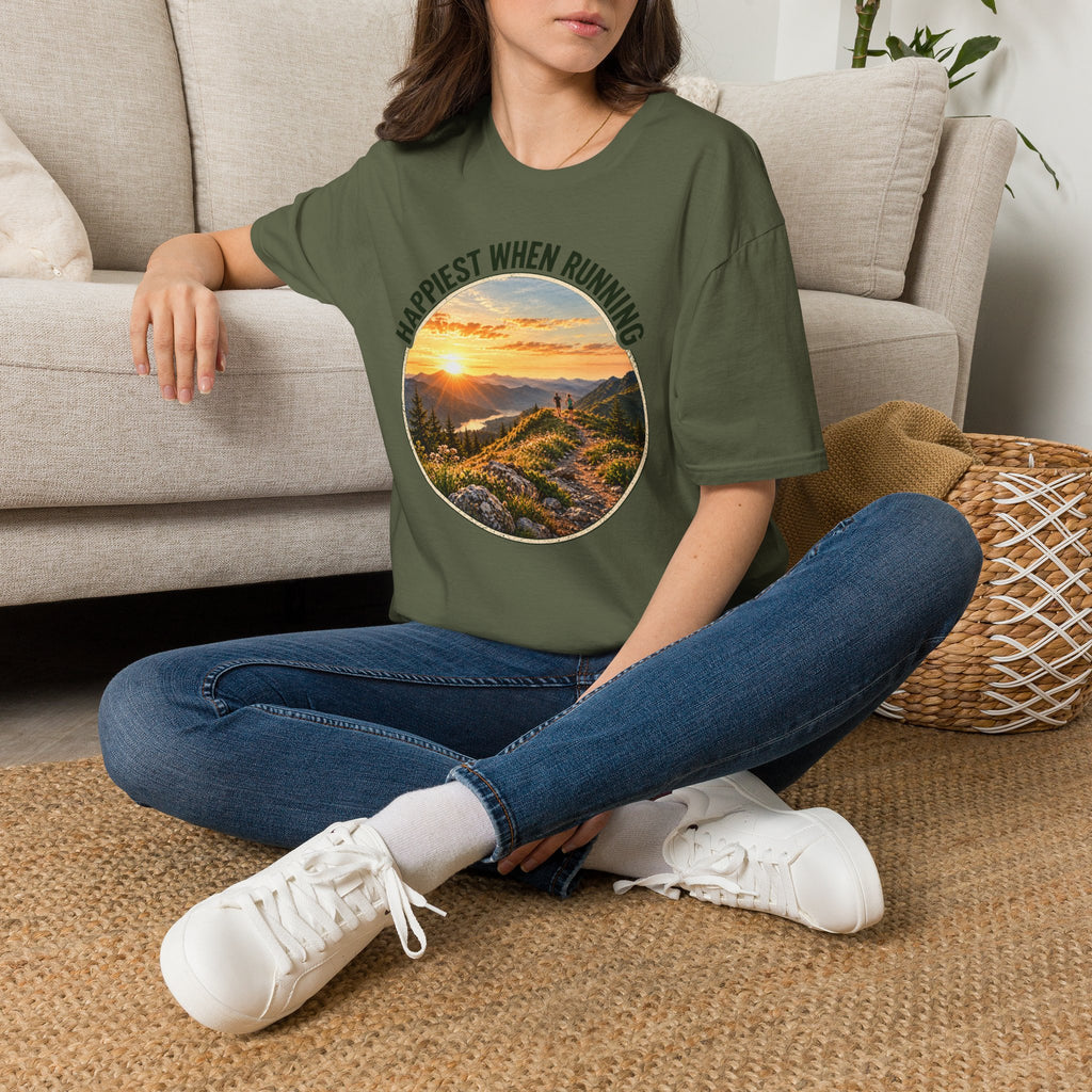 Happiest When Running – Scenic Trail Running T-Shirt