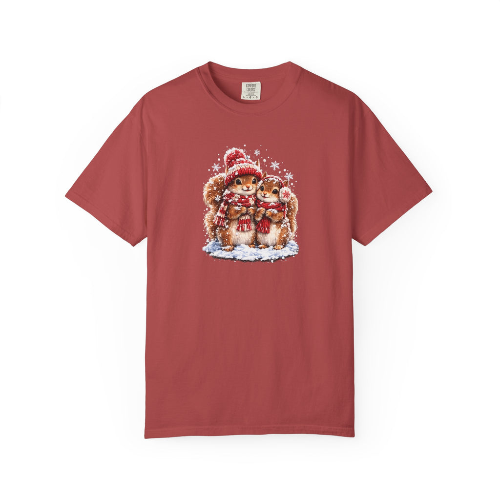 Winter Squirrels T-Shirt | Cute Woodland Graphic Tee | Comfort Colors 1717