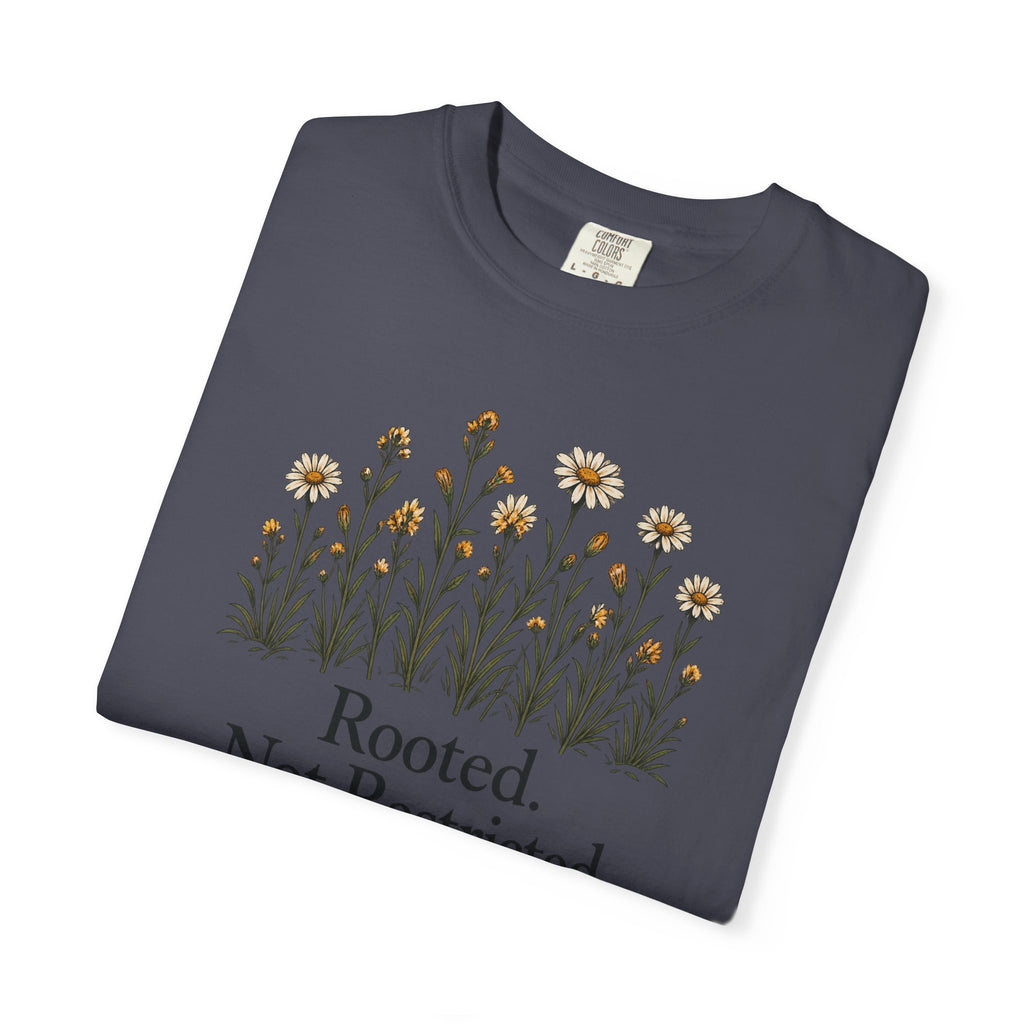 Rooted Not Restricted T-Shirt | Vintage Wildflower Graphic Tee | Comfort Colors 1717