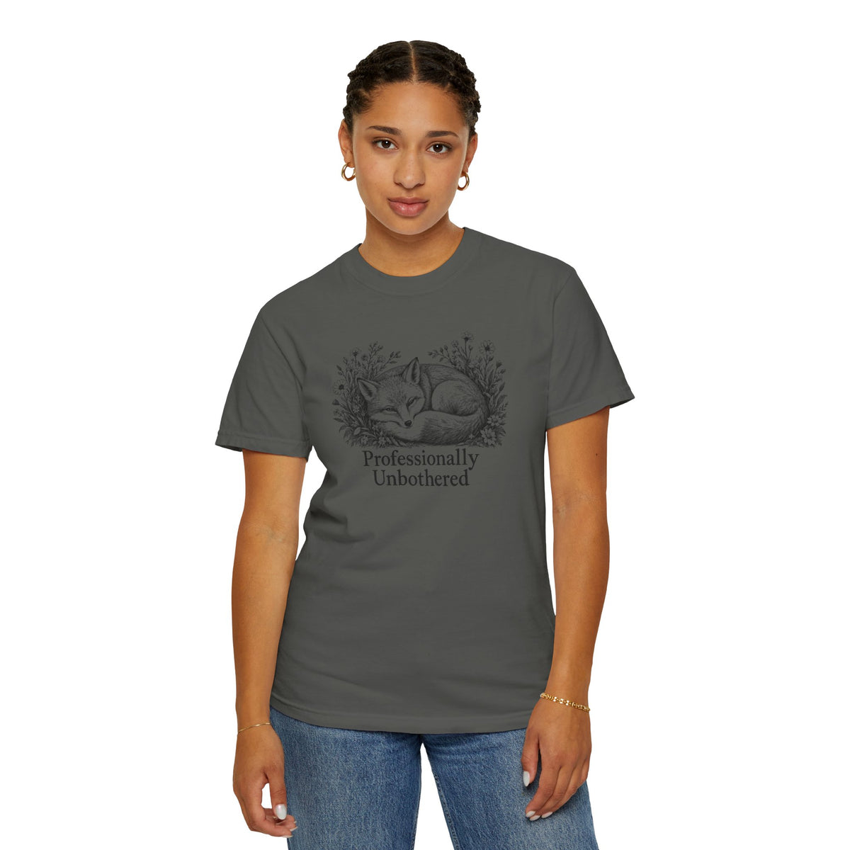 Professionally Unbothered T-Shirt | Vintage Fox Graphic Tee | Comfort Colors 1717