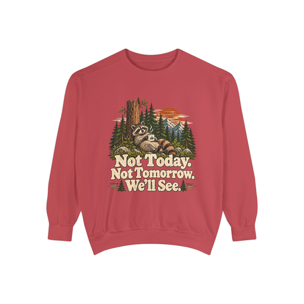 Not Today. Not Tomorrow. We'll See. | Funny Raccoon Sweatshirt