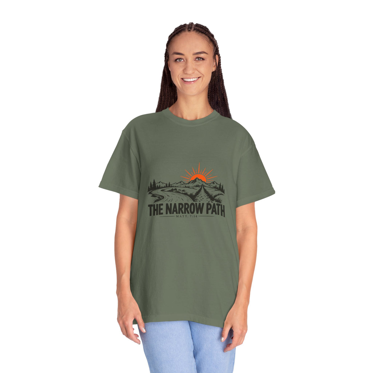 The Narrow Path Comfort Colors® T-Shirt | Faith & Outdoor Graphic Tee