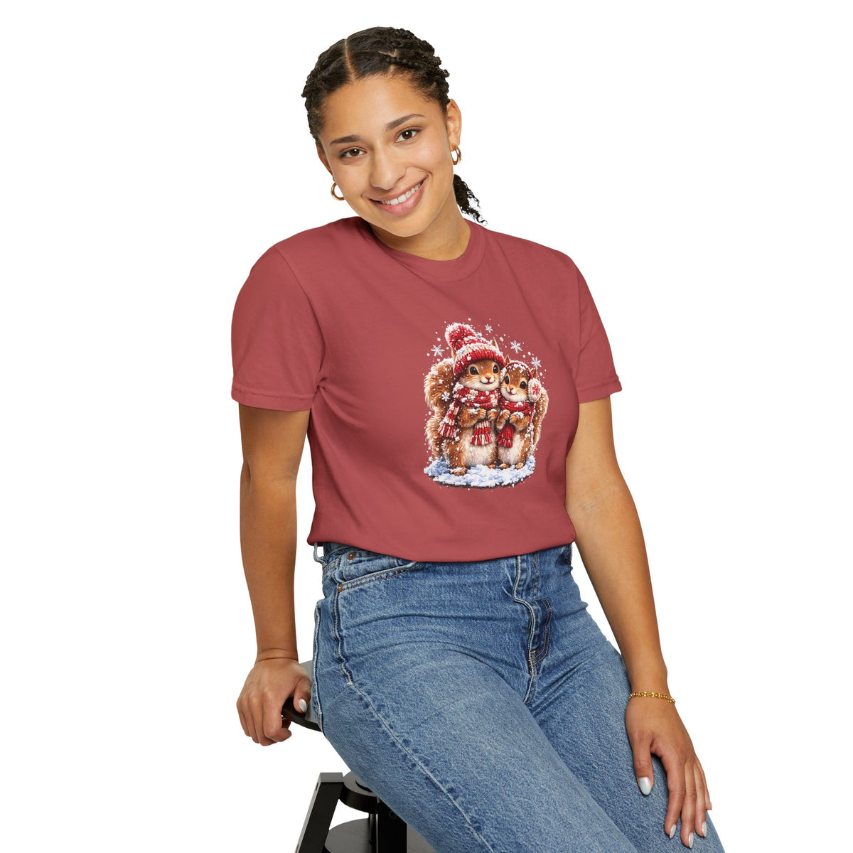 Winter Squirrels T-Shirt | Cute Woodland Graphic Tee | Comfort Colors 1717
