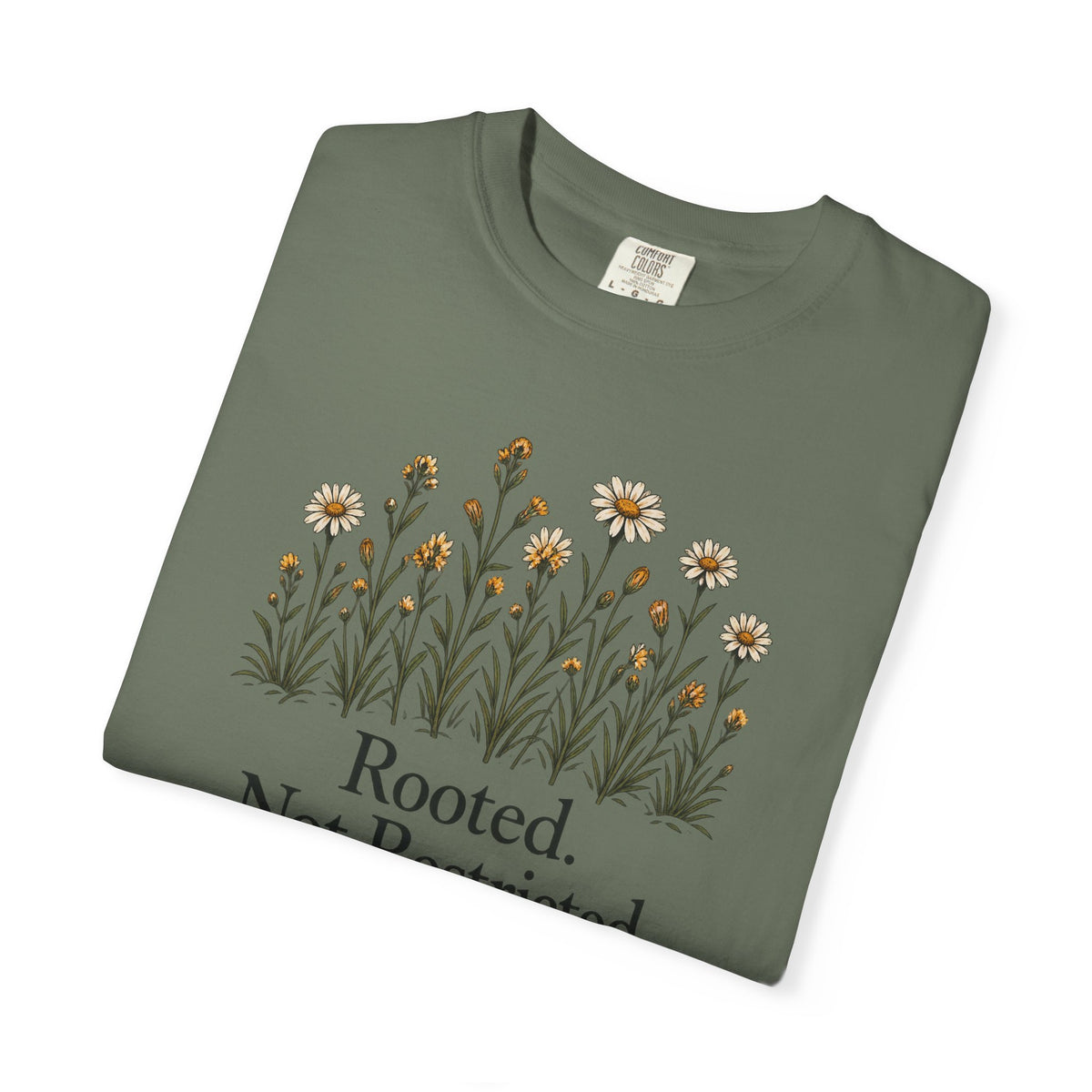 Rooted Not Restricted T-Shirt | Vintage Wildflower Graphic Tee | Comfort Colors 1717
