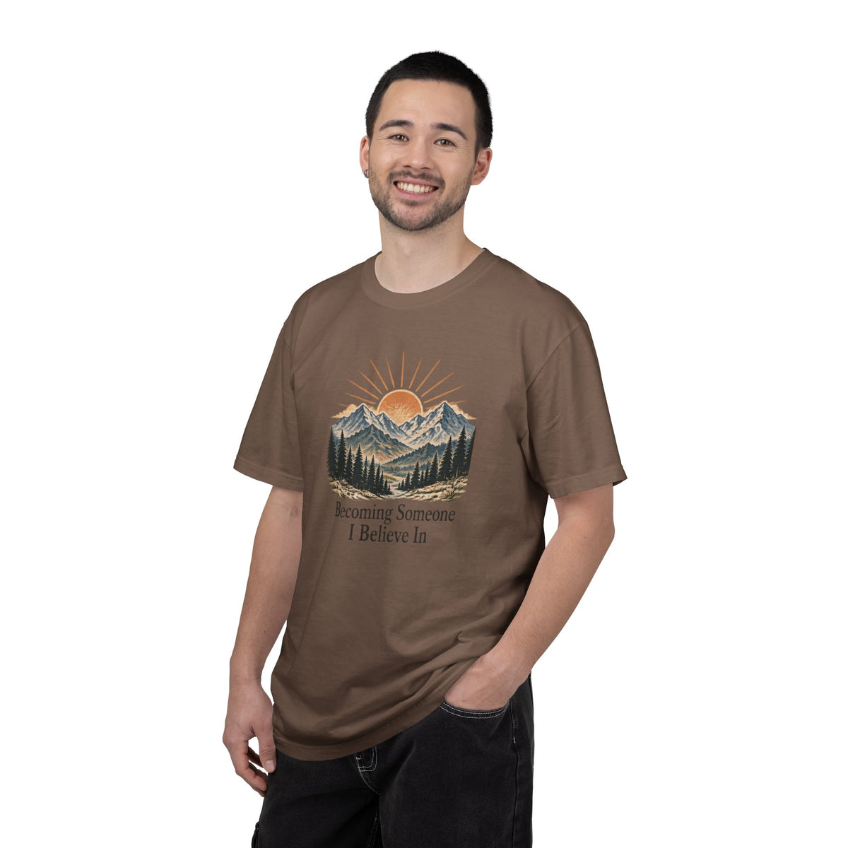 Becoming Someone I Believe In T-Shirt | Inspirational Mountain Graphic Tee | Comfort Colors 1717