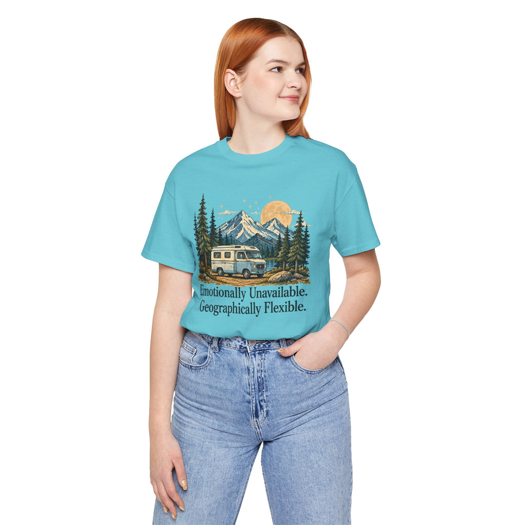 Emotionally Unavailable Geographically Flexible | Vintage Camping Tee
