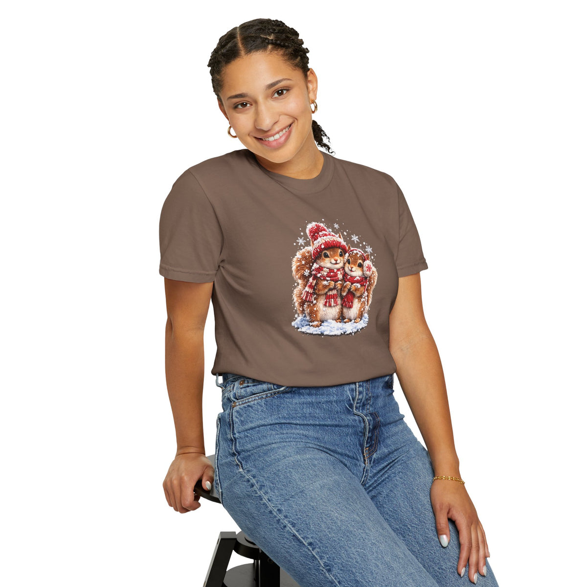 Winter Squirrels T-Shirt | Cute Woodland Graphic Tee | Comfort Colors 1717