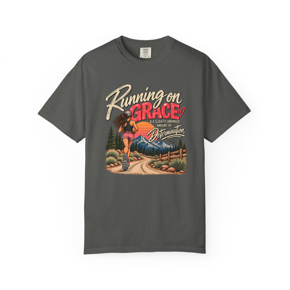 Running on Grace T-Shirt | Funny Faith & Running Graphic Tee