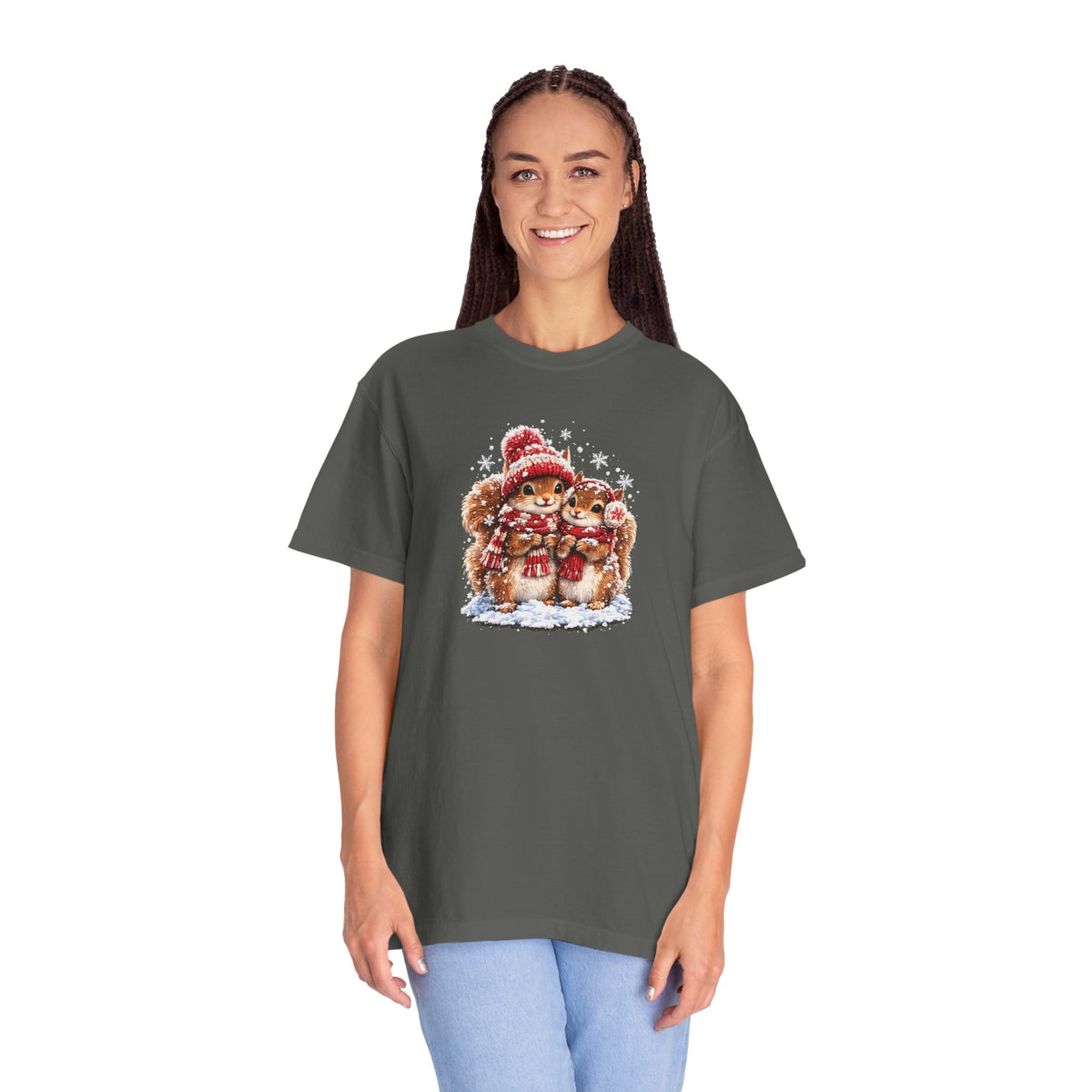 Winter Squirrels T-Shirt | Cute Woodland Graphic Tee | Comfort Colors 1717