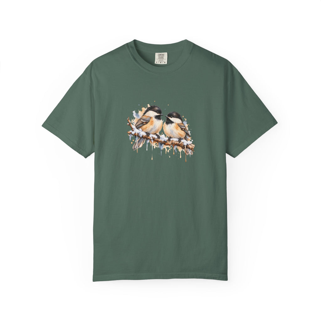 Watercolor Chickadee Birds T-Shirt | Comfort Colors 1717