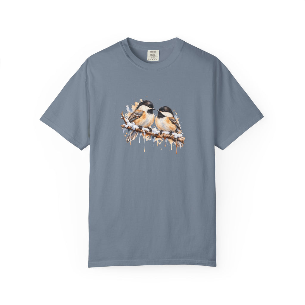 Watercolor Chickadee Birds T-Shirt | Comfort Colors 1717