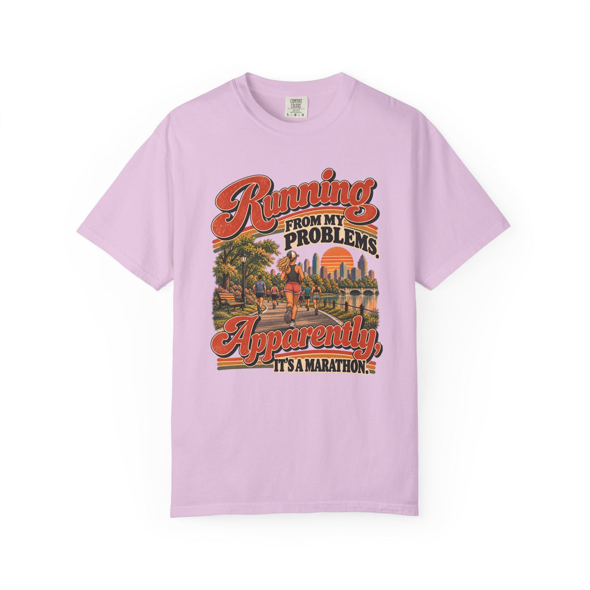 Running From My Problems – Funny Marathon Runner Graphic Tee