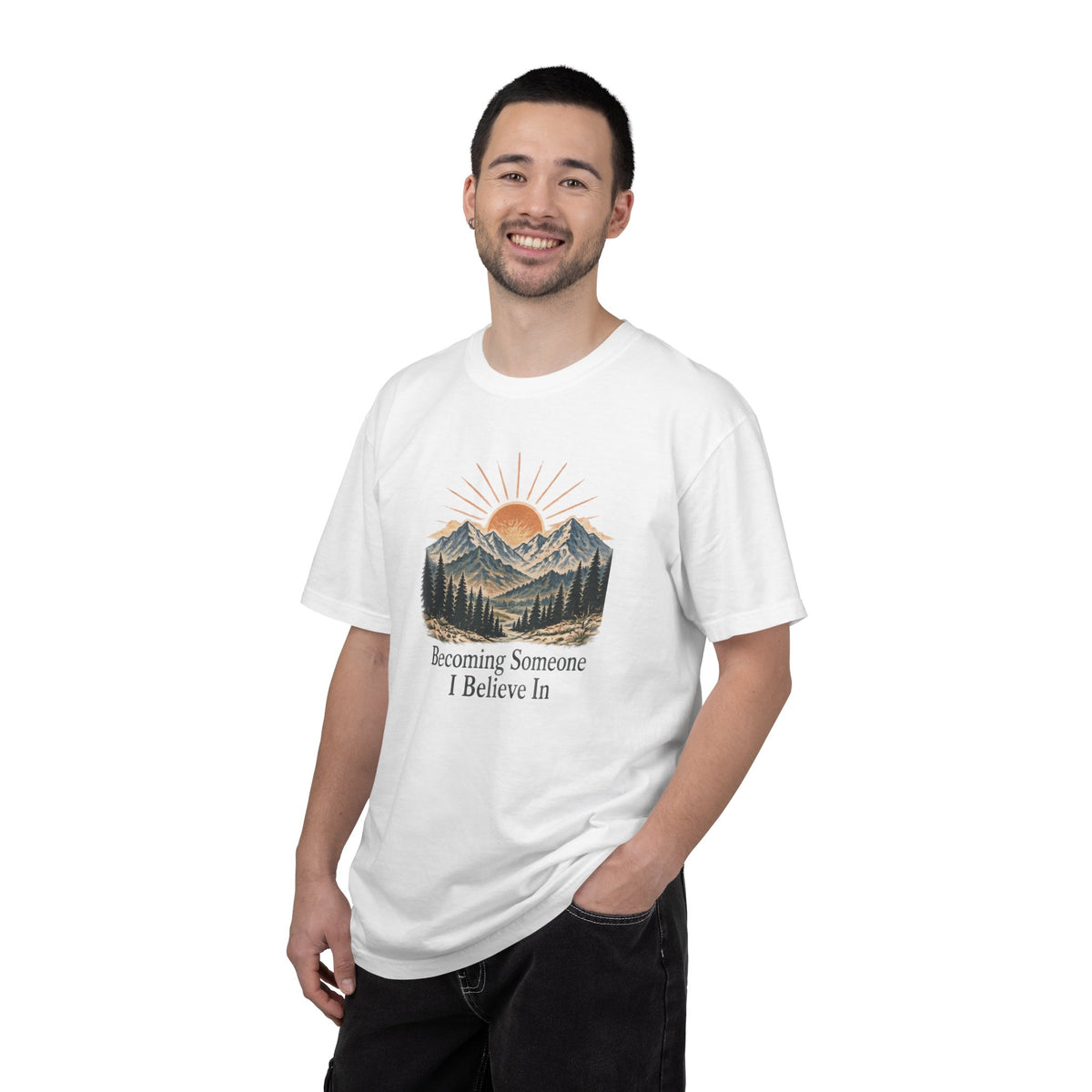 Becoming Someone I Believe In T-Shirt | Inspirational Mountain Graphic Tee | Comfort Colors 1717