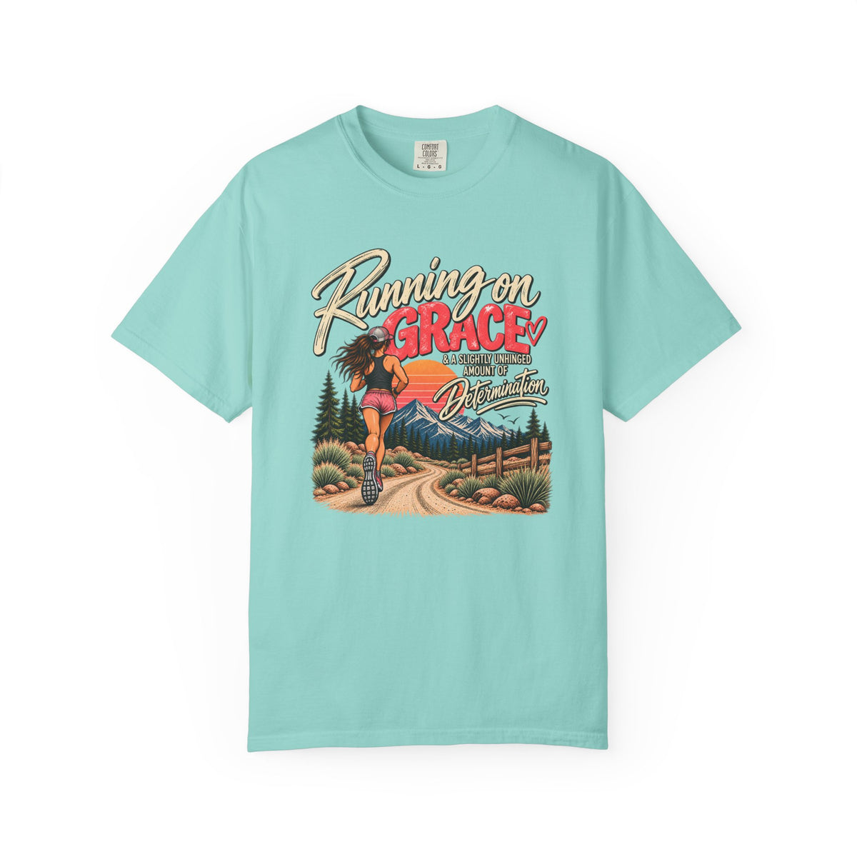 Running on Grace T-Shirt | Funny Faith & Running Graphic Tee