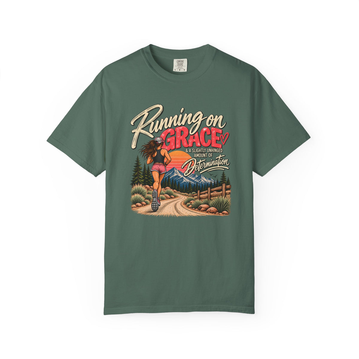 Running on Grace T-Shirt | Funny Faith & Running Graphic Tee
