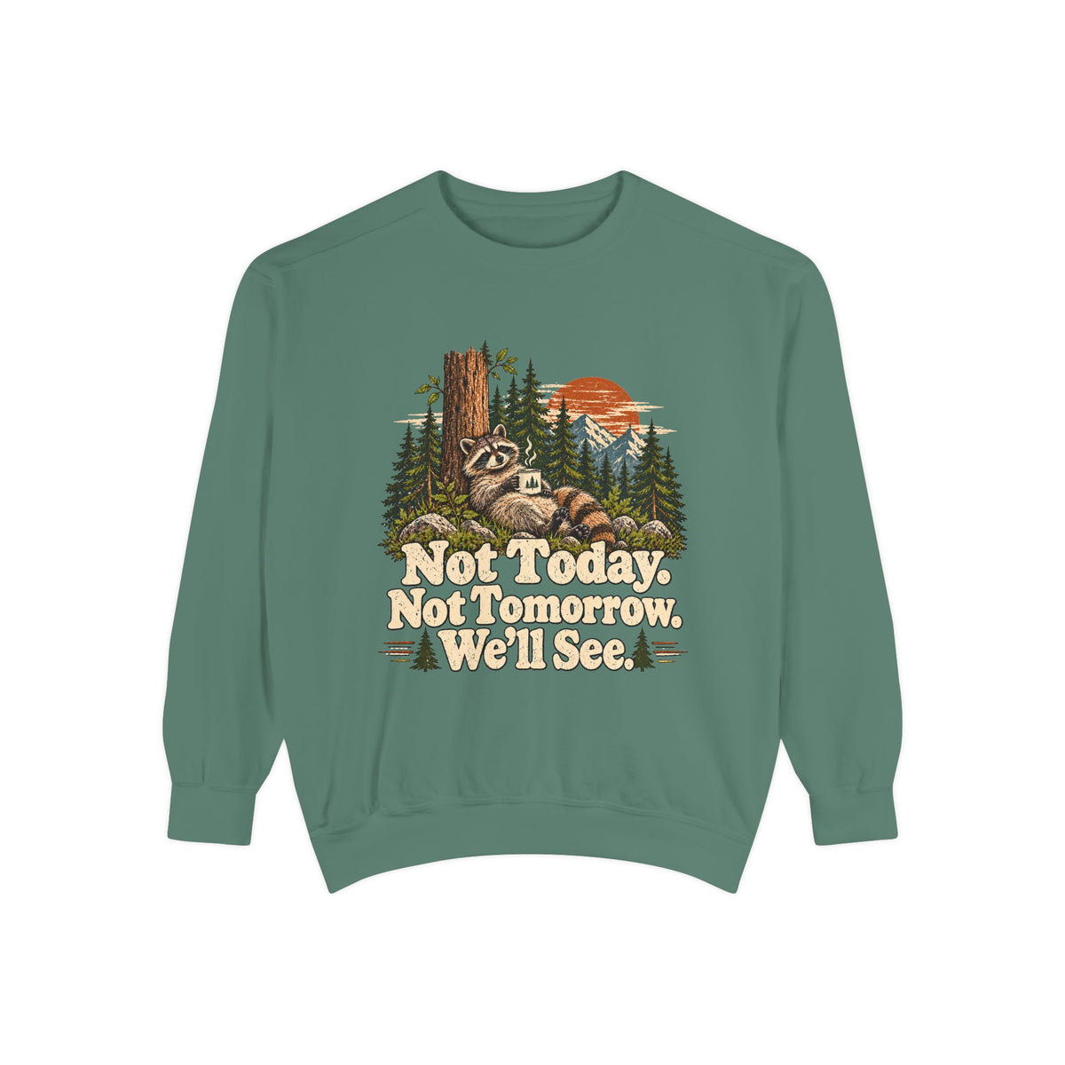 Not Today. Not Tomorrow. We'll See. | Funny Raccoon Sweatshirt
