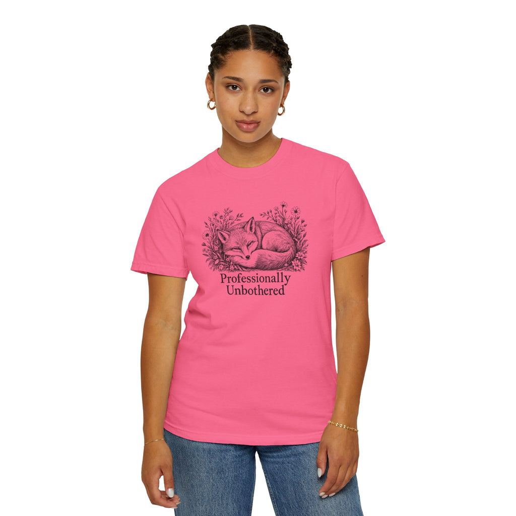 Professionally Unbothered T-Shirt | Vintage Fox Graphic Tee | Comfort Colors 1717